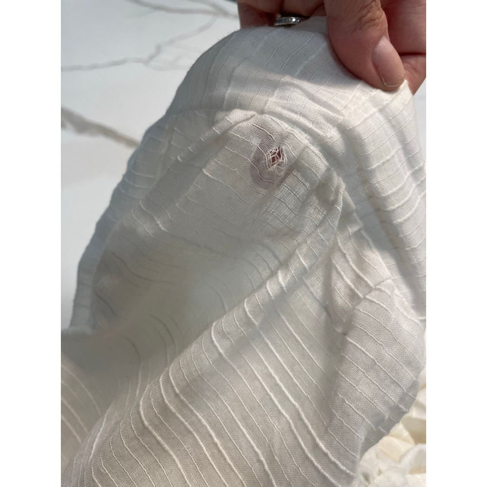 En Saison Gauzy Textured Cotton Midi Dress M White Open Back Cottagecore Coastal - Picture 12 of 12
